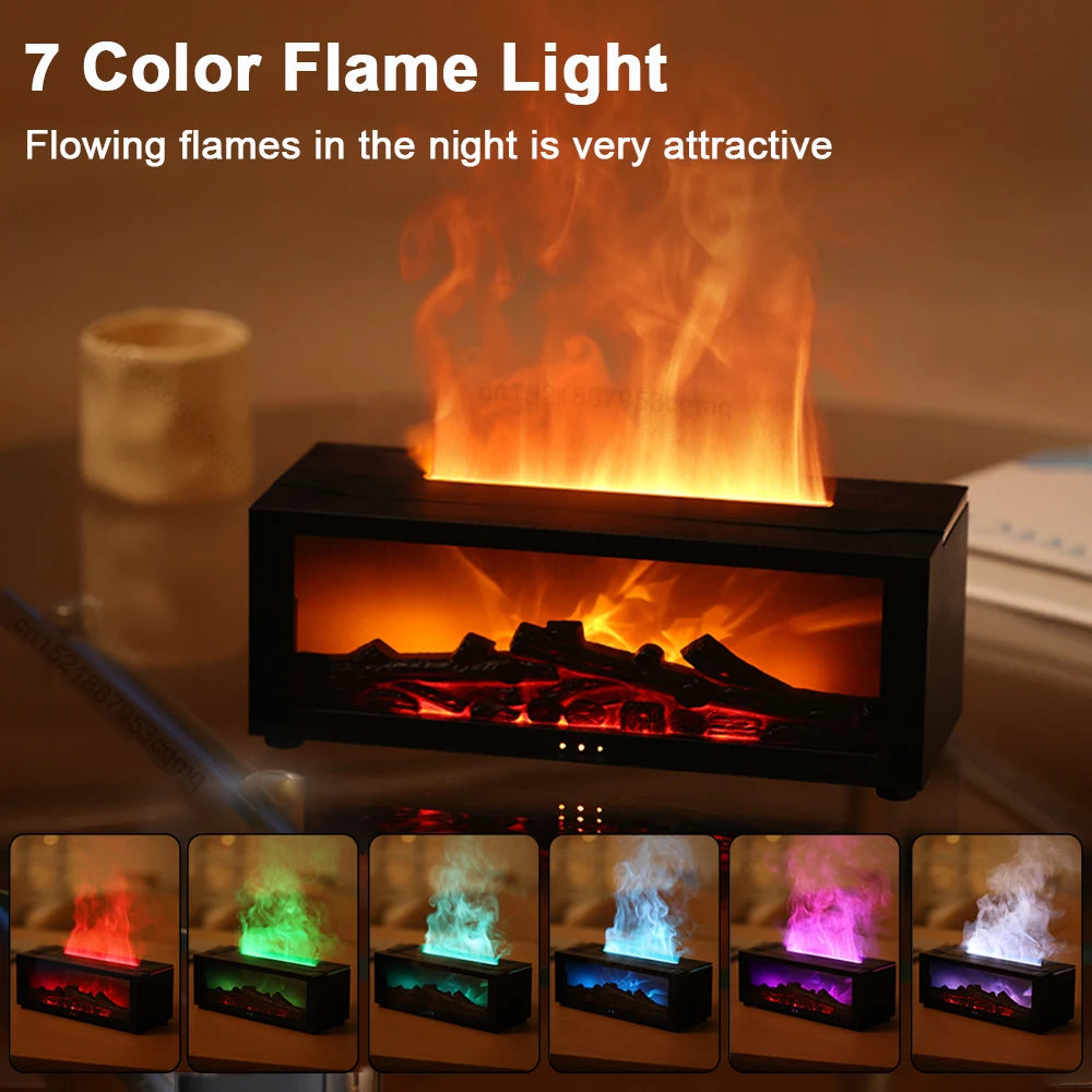 3D Flame Aromatherapy Diffuser — Color-Changing Fire Effect Humidifier