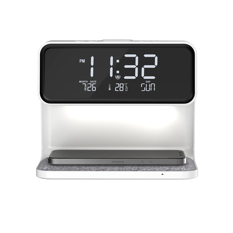 3-in-1 Smart Bedside Lamp — Wireless Charger, Alarm Clock & LCD Screen