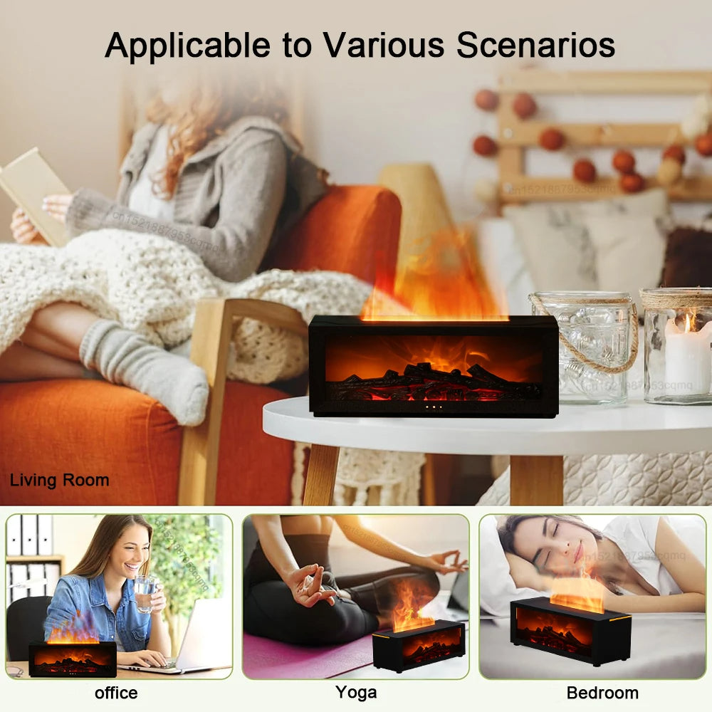 3D Flame Aromatherapy Diffuser — Color-Changing Fire Effect Humidifier