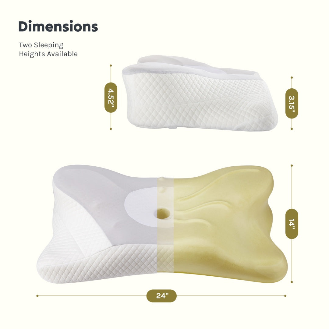 Cervical Neck Pillow, Cooling Ergonomic Memory Foam Pillows  Dual Height Orthopedic Support Contour Pillow For Side