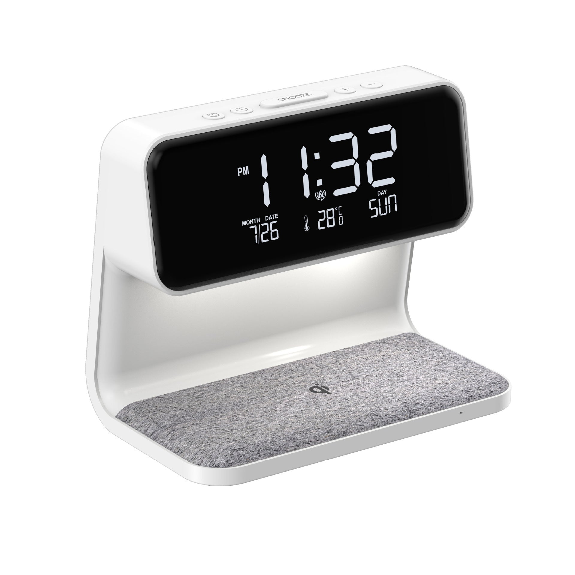 3-in-1 Smart Bedside Lamp — Wireless Charger, Alarm Clock & LCD Screen