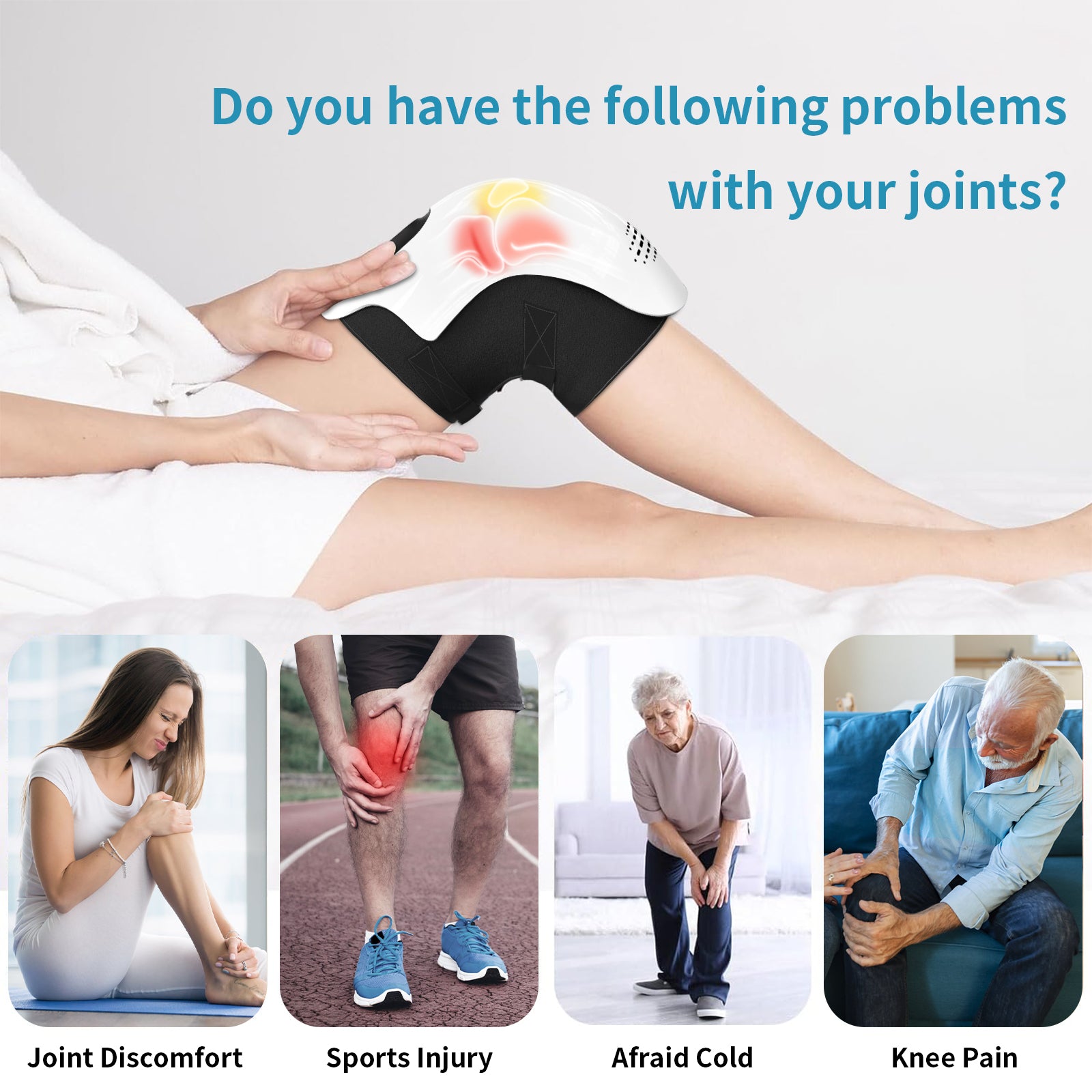 Knee Massager – Heat, Infrared Laser & Vibration Therapy for Pain Relief