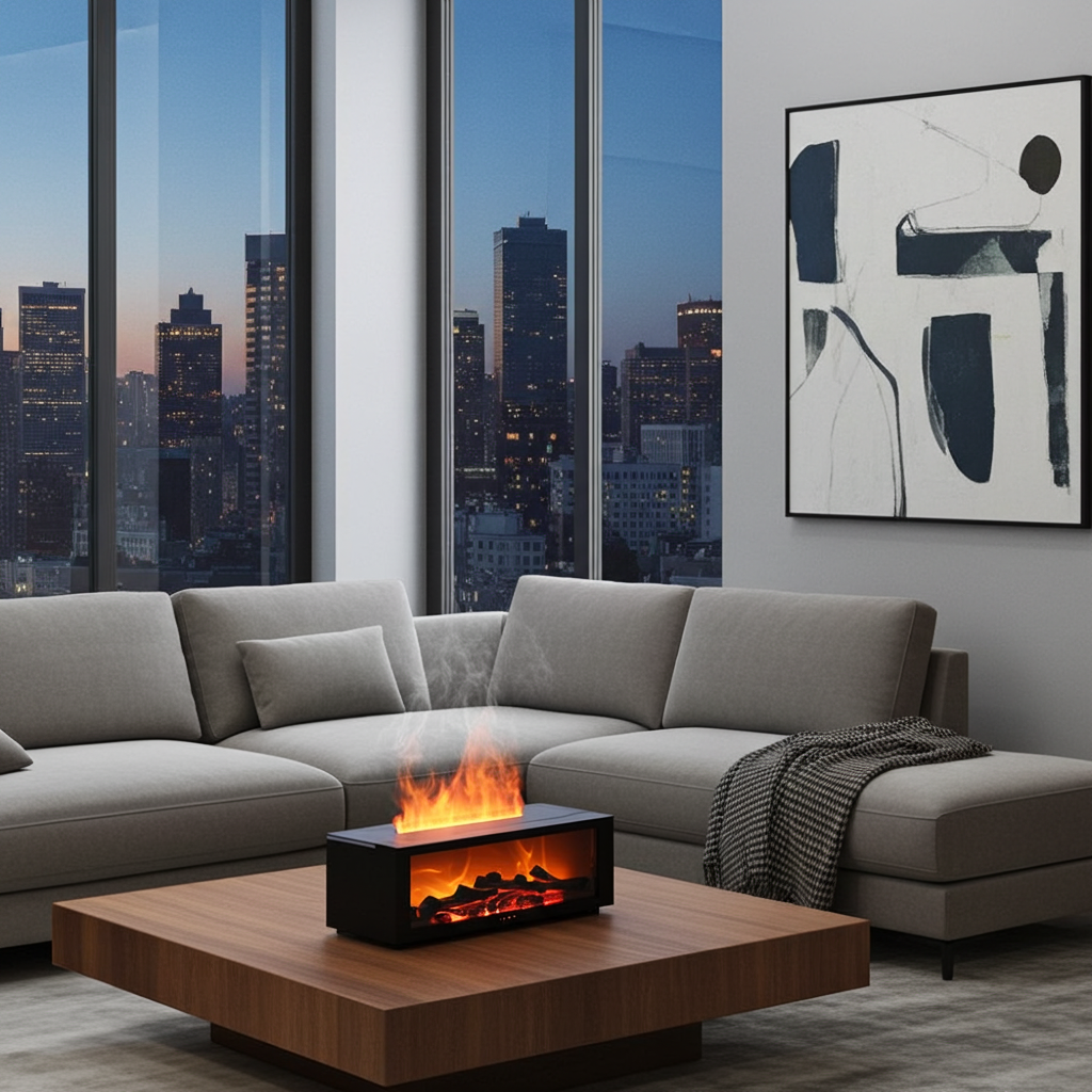 3D Flame Aromatherapy Diffuser — Color-Changing Fire Effect Humidifier